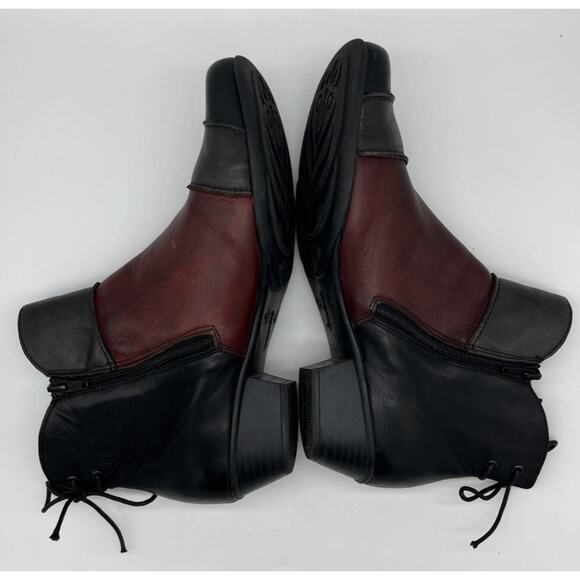 Remonte Dorndorf Lace Back Zip Ankle Boots Black Grey Red Wine Size 41 EU - Picture 5 of 10